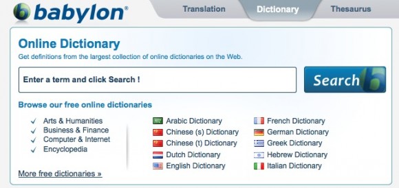 babylon dictionary online